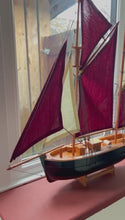 Load and play video in Gallery viewer, Brixham Trawler Model Yacht,  Detailed Replica of Classic Fishing Boat, Perfect for Nautical Decor and Collectors