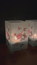 Load and play video in Gallery viewer, Set of 2 Rose Glass Votive Candle Holders – Perfect for Home Decor & Gifts