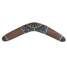 Load image into Gallery viewer, Decorative Wooden Boomerang | Colourful Aboriginal Style Dot Painted | 40 cm length | Decorative |suitable for garden or Park | classic V-shaped design makes the boomerang easy to handle