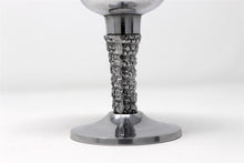 Load image into Gallery viewer, Silver coloured gothic goblet chalice with magic pentagram symbol perfect for use as a home altar piece / wiccan / wicca / meditation / gothic
