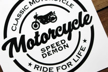 Load image into Gallery viewer, Motorcycle Speed Demon Metal Wall Hanging Sign