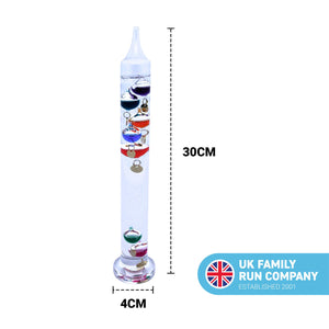 30cm tall Free standing galileo thermometer