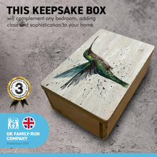 Load image into Gallery viewer, Wooden Hummingbird Keepsake Box | Jewellery box | Trinket Box | Memory Box | Keepsake and Wooden Gift Boxes | Wedding Gifts