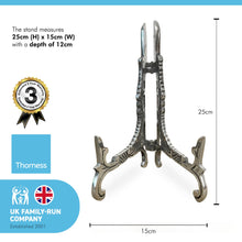 Load image into Gallery viewer, 10 Inch high Easel Plate Holder Display Stands | Metal Frame Holders for Photo Pictures Decorative Plate Dish | Tabletop Art Perfect for Weddings Birthdays Shows Funerals Trade fair Craft fair