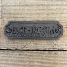 Load image into Gallery viewer, Three Cast Iron Room Plaques Bathroom Toilet and Netty
