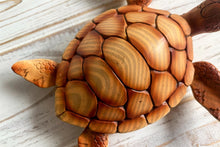 Load image into Gallery viewer, Nautical Gift Wood Effect Turtle 18cm
