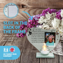 Load image into Gallery viewer, His Smile glass memorial candle holder and photo frame | thinking of you gifts | Dad memorial gift
