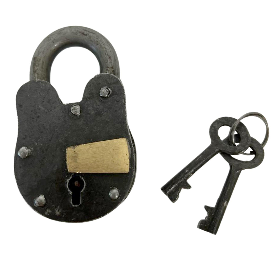 HEAVYWEIGHT CAST ANTIQUE STYLE IRON METAL PADLOCK | Love Padlock | Industrial Style Padlock | Key Padlock | Shed padlock | Gate Padlock | 9cm x 6cm | 2 Keys | Pirates Treasure Chest Padlock