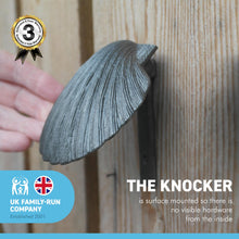 Load image into Gallery viewer, CAST IRON Antique finish SCALLOP SHELL DOOR KNOCKER