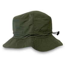 Load image into Gallery viewer, COUNTRY GREEN 60cm SHOWERPROOF BRIMMED TRILBY BUCKET STYLE HAT | Water-Repellent Bucket style Hat | 100% cotton | lightweight and breathable |foldable | Elasticated toggle for adjustable size
