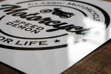 Load image into Gallery viewer, Motorcycle Speed Demon Metal Wall Hanging Sign