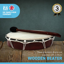 Load image into Gallery viewer, 32cm diameter Shamanic Sami hand drum with wooden beater