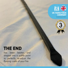 Load image into Gallery viewer, Metal Fireside Poker | Black Powder finish durable metal construction long length fireside poker | Twist handle design with hanging loop | Open Fire Wood Burner Fire Pit BBQ | 54 cm length