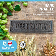 Load image into Gallery viewer, Cast Iron Beer Pantry Wall Plaque Door Sign | Home office | pub bar sign | Restaurant Hotel | beer fridge