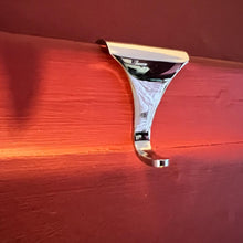 Load image into Gallery viewer, CHROME PICTURE RAIL HOOK 2 inches / 50mm | Victorian Fittings | Victorian House | Picture Hook | Dado picture rail | picture rail hangers