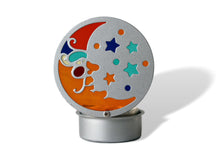 Load image into Gallery viewer, Silver Moon Star Multi Colour Glass Candle Holder