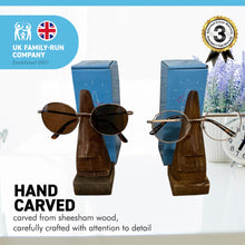 Load image into Gallery viewer, Pair of Gift Packaged GLASSES HOLDERS | SPECTACLE STAND | Gift for any occasion | Home or office accessory | Hand finished quality ETHICALLY SOURCED solid wood
