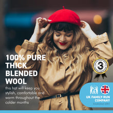 Load image into Gallery viewer, Womens French style Red Beret 100% pure blended wool | One size fits all classic solid colour