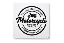Load image into Gallery viewer, Motorcycle Speed Demon Metal Wall Hanging Sign
