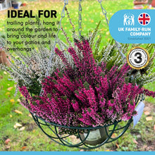 Load image into Gallery viewer, Metal 16 Inch diameter green Hanging Basket