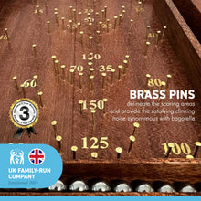 Load image into Gallery viewer, Vintage style tabletop wooden pinball game | Bagatelle | 34cm x 20cm | Spring plunger | Brass pins and steel balls | Shesham Rose wood board