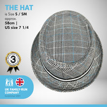 Load image into Gallery viewer, Grey Rude Boy Ska Pork pie Hat with contrasting ribbon band detail| Size S / SM approx. 58cm | US size 7 1/4 | 100% Polyester | Unisex pork pie hat | Fedora trilby pork pie style