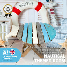 Load image into Gallery viewer, Small WOODEN FOLDING FISH shaped SIDE TABLE with distressed finish