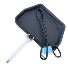 Load image into Gallery viewer, Traditional ash pan 33cm wide (13") with handle and heavyweight cast iron tongs | Ideal for Standard Sized fire grates | ash pan for open fires | ash pan for log burners| fire ash pan
