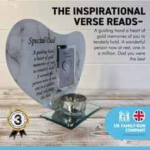 Load image into Gallery viewer, SPECIAL DAD GLASS MEMORIAL CANDLE HOLDER AND PHOTO FRAME | thinking of you gifts | Dad memorial gift | memory gifts for Pops, Father, Dad, Granddad, Grandfather