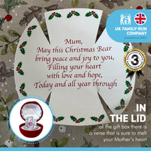 Load image into Gallery viewer, Christmas Glass Bear in Gift Box for a Special Mum at Christmas | Gift for Mother | Mummy | Gift for Mum from Daughter or Son | includes touching thoughtful verse