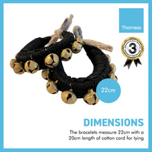 Load image into Gallery viewer, Pair of Classical Indian Ghungroos | Ankle bracelets | Black padded strap | Bhangra Kathak Dances | Anklets | Wedding Favours | Bollywood anklet | Ankle Foot Bracelet | Musical accessory