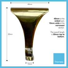 Load image into Gallery viewer, POLISHED BRASS PICTURE RAIL HOOK 2 Inches / 50mm | Victorian Fittings | Victorian House | Picture Hook | Dado picture rail | picture rail hangers | picture hook no nails |