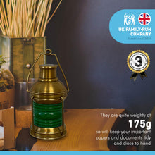 Load image into Gallery viewer, Masthead Starboard Navigation Lamp Paperweight | Solid polished brass | 9cm high | Nautical gifts for desk | Paperweight