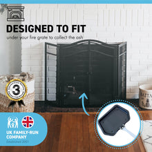 Load image into Gallery viewer, Traditional ash pan – 28cm wide (11") with handle | Ideal for Standard Sized fire grates | ash pan for open fires | ash pan for log burners| fire ash pan | fire tray | ash box | galvanised ash pan