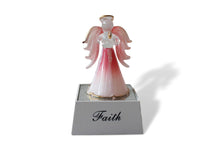 Load image into Gallery viewer, Crystal Glass Gold Gilded Faith Light Up Pink Angel Ornament