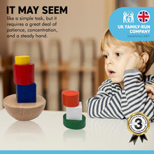 Load image into Gallery viewer, Wooden balancing toppling tower game | 13cm (H) | stacking building blocks games | wooden balance game