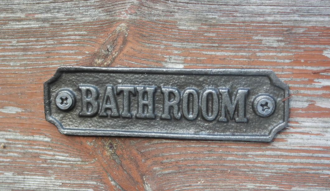 Cast Iron antique style Bathroom Door Plaque
