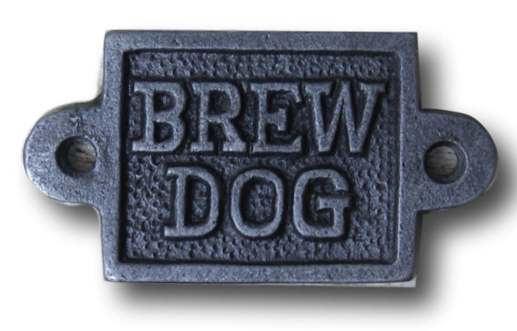 Cast Iron antique style Brew Dog Plaque