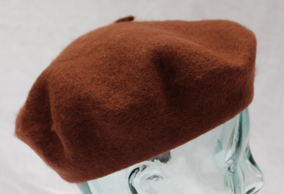 100% Pure Wool Brown Beret Unisex ideal for Men and Women