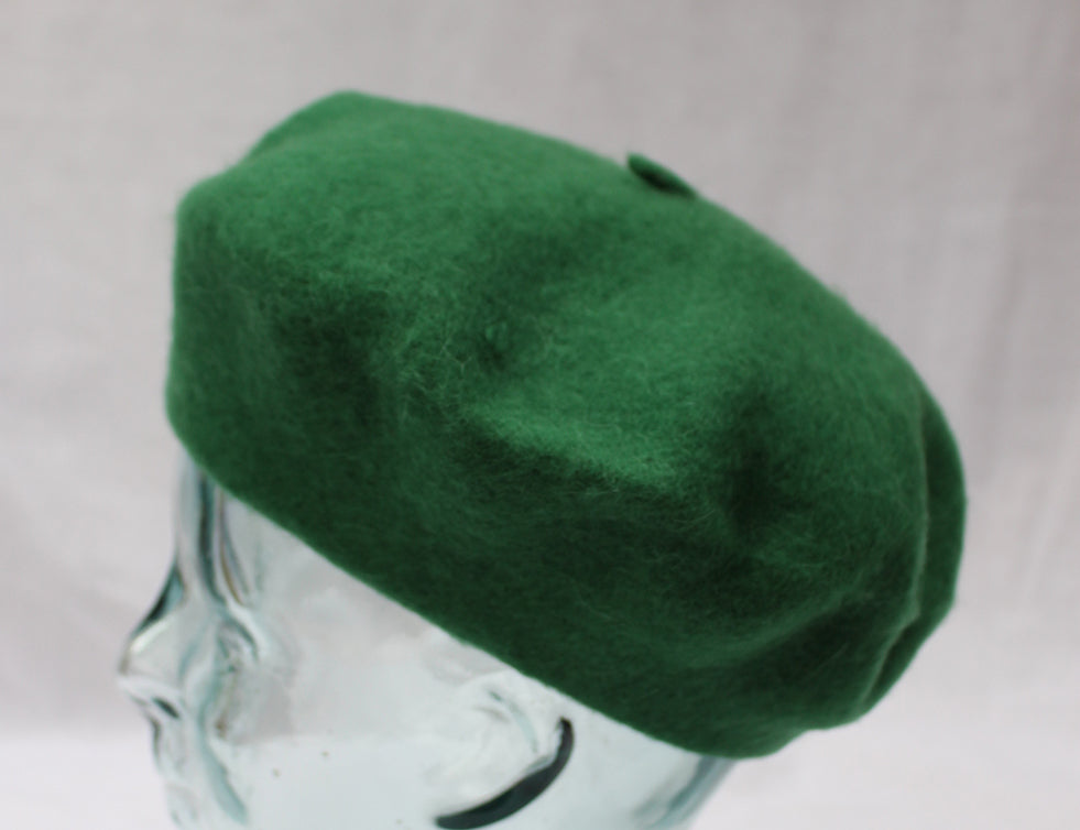100% Pure Wool Green Beret Unisex ideal for Men and Women