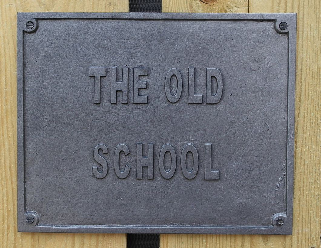 Cast Iron antique style Old School Wall Plaque