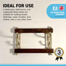 Load image into Gallery viewer, Two-way Folding Coat Hook | Polished brass finish | | Wall mounted for bathroom kitchen bedroom | Captains hook | independently swivelling arms | Versatile and elegant
