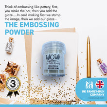 Load image into Gallery viewer, WOW! Glitter embossing glitter | 15ml | SILVER SNOW EMBOSSING GLITTER| Jo Firth-Young | Free your creativity and enhance your card making sparkle | WS329