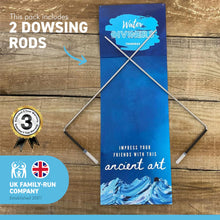 Load image into Gallery viewer, Pair of DOWSING DIVING RODS with Handles and INSTRUCTIONS for use