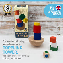 Load image into Gallery viewer, Wooden balancing toppling tower game | 13cm (H) | stacking building blocks games | wooden balance game
