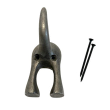 Load image into Gallery viewer, CAST IRON WALL MOUNTED DOG TAIL COAT HOOK | Coat Hook | Dog Lead Hook | Dogs bottom wall coat hook | key hanger | great for use in the hallway or bathroom | 12cm (L) x 5cm (W)