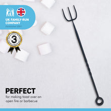 Load image into Gallery viewer, 52cm long Enamelled Fireside Toasting Fork | Made from premium quality heavy Cast Iron with a black finish | Toasting fork for log burners | Toasting fork for open fires | 20 inches long