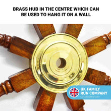 Load image into Gallery viewer, Large Decorative Wooden Ship Wheel 62cm Diameter