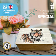 Load image into Gallery viewer, Wooden Tiger Keepsake Box | Jewellery box | Trinket Box | Memory Box
