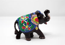 Load image into Gallery viewer, Set of 3 Free standing Elephants Brown Hand painted Ornaments